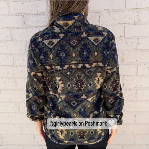 Weatherproof Sweater Fleece Ladies Pullover Snap T Style NEW Aztec Tribal Print - Picture 3 of 9